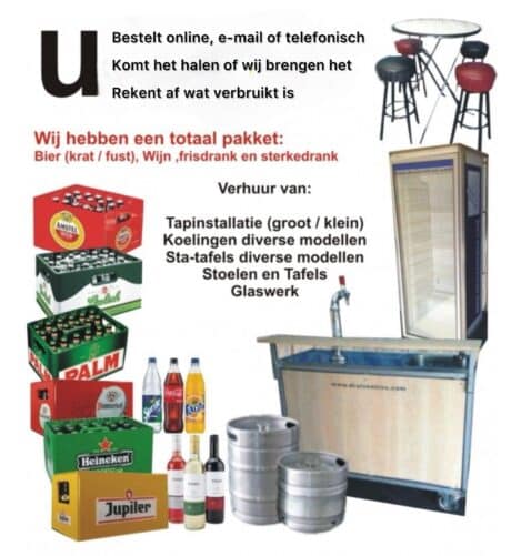 Te huur: Compleet drankpakket voor 40 personen met eigenmerk bier, lees de voorwaarde hieronder