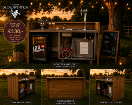 Bar / biertap compleet met houten ombouw koeling en koolzuur